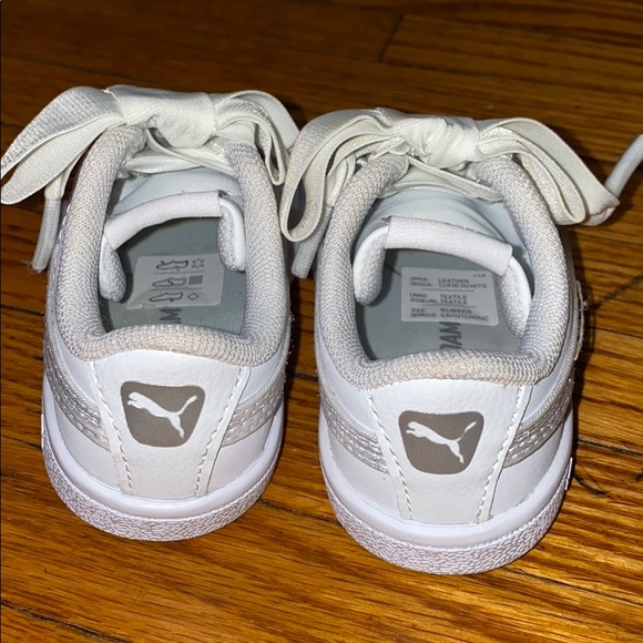 Puma White leather Shoes Toddler Size 5C - Picture 6 of 8